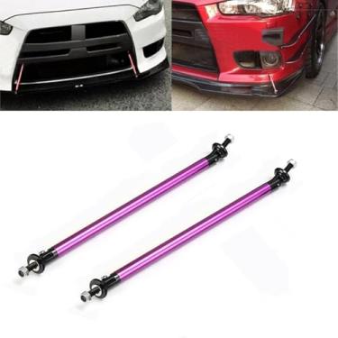 Imagem de EOHMAK Divisor de lábio de para-choque dianteiro para carro, 2 peças, barras de suporte de haste de proteção, ajustáveis, compatíveis com a maioria dos veículos (roxo, 200 mm/7,87")