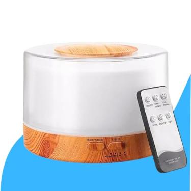 Imagem de Umidificador de Ar Difusor de Ambiente 700 Ml Aromas Óleo Essencial com Controle Remoto Portátil Purificador Ultrassônico Aromatizador LED