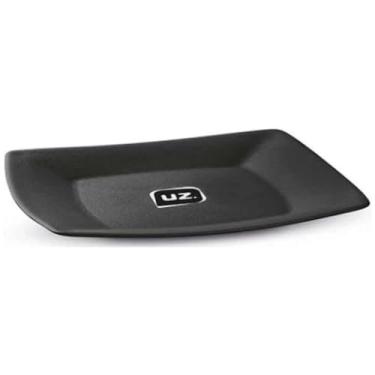 Imagem de Jogo 60 Pratos Quadrados Plástico 22,5cm Uz Preto Restaurante Refeitório Slim