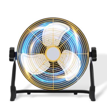 Imagem de Generic Ventilador de chão operado por bateria recarregável de 2000 mAh, ventilador de tambor industrial de alta velocidade, ventilador de loja poderoso para acampamento, academia, garagem, exterior