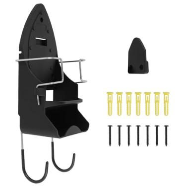 Imagem de Suporte de parede para tábua de ferro, organizador de ferro e tábua de passar roupa, gancho de ferro com suporte para tábua de passar roupa, suporte de tábua de ferro, suporte de ferro elétrico para