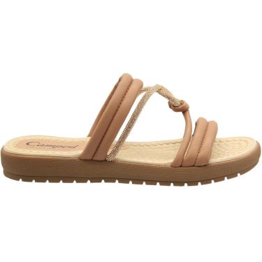 Imagem de Tamanco Salto Baixo Campesí Tiras Macias Strass Feminina