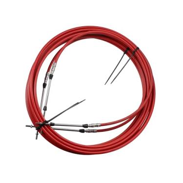 Imagem de Motoforti 2 peças 7.3 m 7 metros 276 polegadas Marine Type 3300 / 33C cabo caixa de controle remoto de mudança do acelerador para Yamaha motor de popa barco motor de direção vermelho longa duração