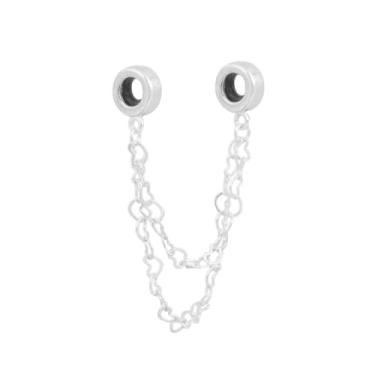 Imagem de VIRENZA Trava Segurança Pulseira Berloques Duplo Banhada a Prata 925