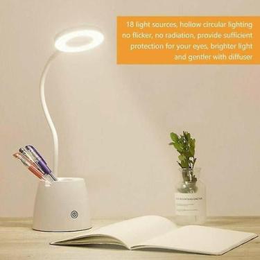 Imagem de Luzes do livro luz quente 3 modos dimmable led mesa lâmpada de leitura