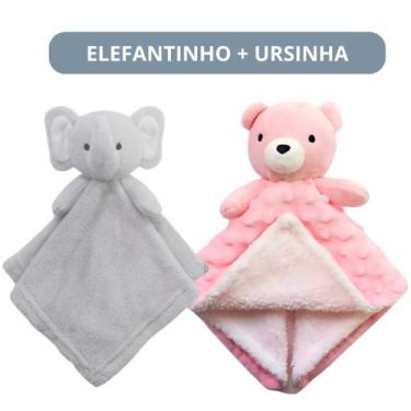 Imagem de Kit Naninha Bebê Premium Hipoalergênica - Bichinhos Pelúcia Paninho de