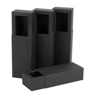 Imagem de Caixa de presente BENECREAT 12 peças de papel kraft preto 12,4 x 5,5 x