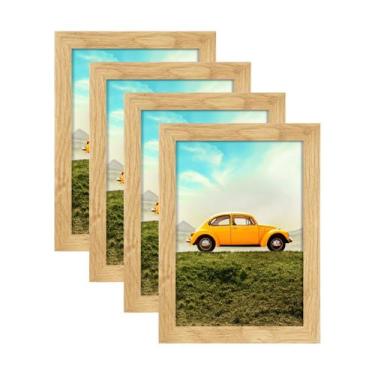 Imagem de Porta-retratos ATOBART 10x15 cm de madeira com vidro perspex, conjunto