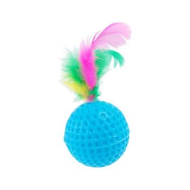 Imagem de Brinquedo American Pets Bola com Penas e Guizo 40mm - para Gato - Amer