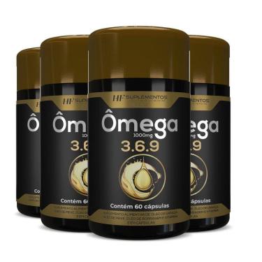 Imagem de 4X Omega 3 6 9 60Caps Peixe Linhaça Borragem Hf Suplementos