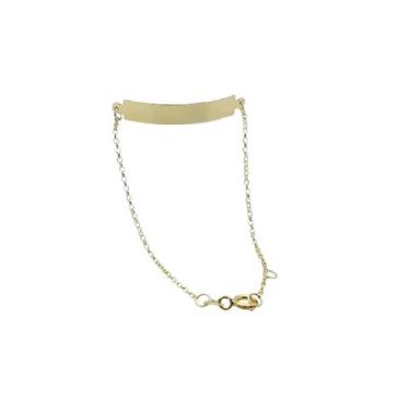 Imagem de Pulseira Bebê Chapinha Infantil Ouro 10k 15cm Elo Maciço - virtuale