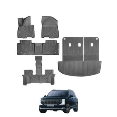 Imagem de Tapetes TPE para Hyundai Palisade Hybrid 2026 apenas - Conjunto completo de 7 assentos | Design seguro para bateria | Forro de carga 5 peças redutor de ruído | Forros de piso de secagem rápida