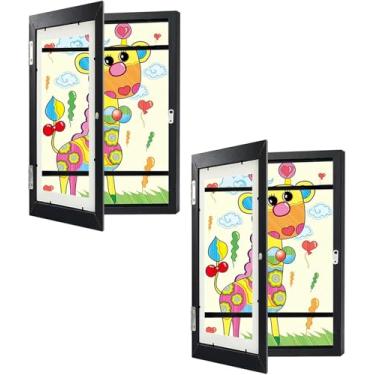 Imagem de Molduras De Arte Para Crianças Com Abertura Frontal, Moldura De Arte Mutável Para Exibição De Imagens, Molduras De Arte A4 Para Projetos De Arte Para Crianças, Desenho Pa, Black, 2pcs