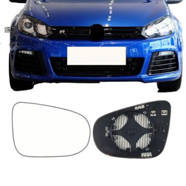 Imagem de Vidro de substituição do espelho lateral do passageiro para VOLKSWAGEN Golf GTI (MK6) 2010-2013, placa traseira aquecida para vidro retrovisor lateral direito para VW Golf GTI (MK6) 2010 2011 2012