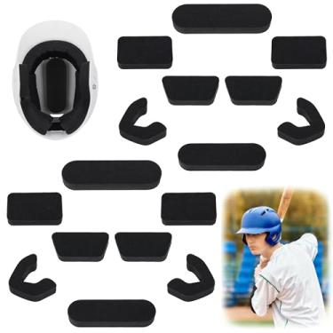 Imagem de Gulfmew Pacote com 2 kits universais compatíveis com capacetes Easton Batting and Catchers, almofadas de substituição espessas de 2 cm para jogadores de beisebol/softball, enchimento de espuma macia