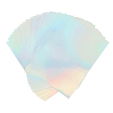 Imagem de Generic Papel Adesivo Holográfico para Impressora Jato de Tinta, Papel Adesivo Eficiente de Secagem Rápida para Cartazes, Letras, 22 Folhas A4