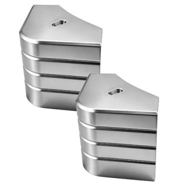 Imagem de Pontoon Boat Aluminum Deck Corner Cap Casting serve apenas para cantos arredondados de 90°, não em ângulos retos, altura: 3-1/20.3 cm a 3-3/40.6 cm Top: 3-1/20.3 cm a 3-3/40.6 cm, pacote com 2