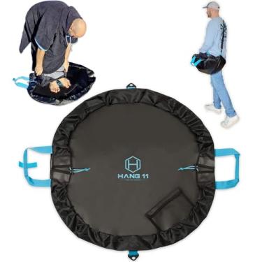 Imagem de Hang 11 Bolsa para troca de roupa de mergulho – Tapete de troca de surf com alça de ombro, bolsa de mergulho à prova d'água, mantém seu traje molhado e carro limpos, equipamento de troca de surf