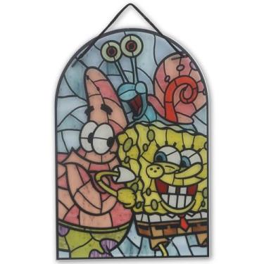 Imagem de Open Road Brands Bob Esponja Calça Quadrada, Patrick e Gary Decoração de Parede de Acrílico Pendurado - Arte de Parede Divertida Bob Esponja para Casa