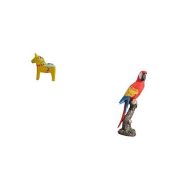 Imagem de Fenteer Estatueta de de Cavalo Sueco Dalecarlian, Escultura Animal, Ornamento Colecionável, Artesanato Criativo, Lembrança para Estante, Armário de E