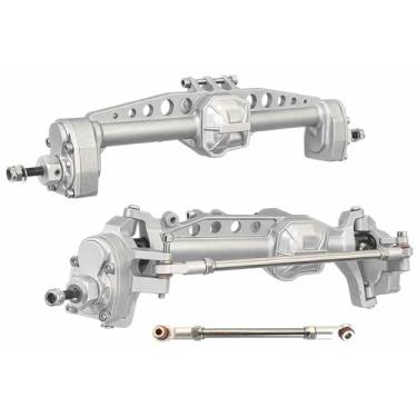 Imagem de CNC Metal Portal Axle for Axial SCX10 III,Front & Rear Axle Set Upgrade for Axial SCX10 III AXI03006 AXI03007 Wrangler JL AR45 Axle 1/10 Crawler(Silver)