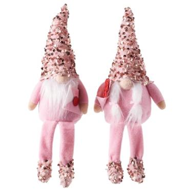 Imagem de WDS WONDROUS Valentine's Day Decorations for Home, Valentine Plush Gnome, Pink Stuffed Gnomes, Floppy Legs Shelf Sitters for Desk Table Decor, Valentine's Day Gift for Him Her Women 2PCS