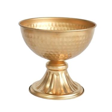 Imagem de FLCPJGV Vaso de flores Arranjo floral Flowerpot Metal Gift Desk Ornament Planter for Home Wedding Bedroom Bookshelf Day's Day, Altura 16.7 Cm