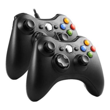 Imagem de Kit 2 Controle Compatível com Console Xbox 360 Slim X360 e Pc/Computad