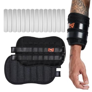 Imagem de Pesos de pulso ajustáveis, um par de pesos de braço de 3 kg para mulheres e homens, pesos de pulso removíveis para treino físico, corrida, corrida, 1 par, pacote com 2