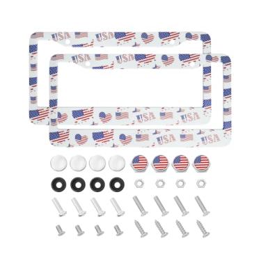 Imagem de HIBEYO Moldura para placa de carro Nissan Pacote com 2 - Ajuste personalizado para Altima, Rogue, Sentra, Murano, Maxima, 30,5 x 15,2 cm Capa de placa de metal frontal e traseira com impressões