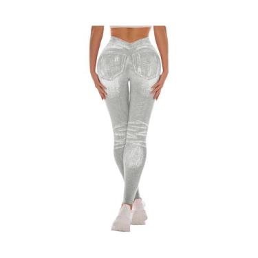 Imagem de Calças De Yoga Sem Costura De Cintura Alta Para Mulheres, Leggings De 