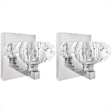 Imagem de Kit 2 Arandela Cristal Interna Prateado Cindy Sala G9 Bet41 - Acienda