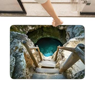 Imagem de Tapete 3D de Buraco - Macio e de Secagem Rápida para Decoração Moderna da Casa,Capacho com Ilusão de Ótica 3D - Para Sala de Estar Casa de Banho Cozinha Entrada Escritório Apartamento Interior
