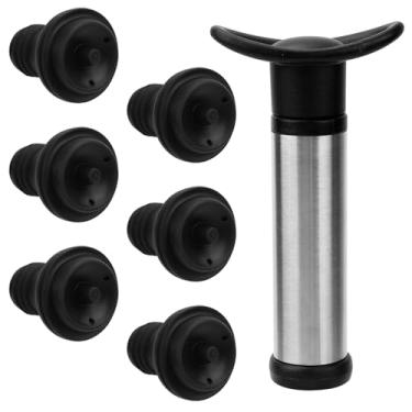 Imagem de Bomba de vácuo de vinho com 6 peças de rolhas de vinho a vácuo, bomba de vinho, rolhas de vinho, preservador, reutilizável, acessórios para garrafas de vinho, mantêm o vinho fresco