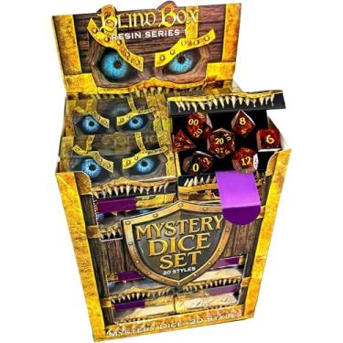 Imagem de Mimic Dice Custom Resin Blind Box D&D Dice Set - Mystery 7-Piece Polyhedral TTRPG Dice – 1 of 20 Styles Chosen at Random, an Arcknight Brand