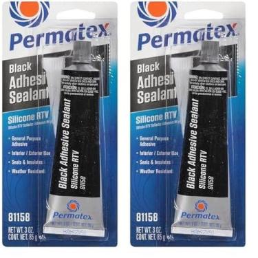Imagem de Selante adesivo Permatex 81158 Silicone preto 90mL (pacote com 2)