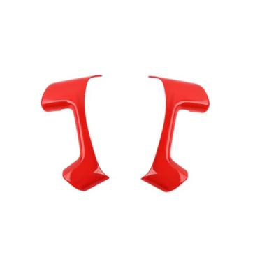 Imagem de JeCar Capas de acabamento de volante acessórios interiores compatíveis com Chevy Silverado/Tahoe/Suburban/Avalanche/GMC Yukon/GMC Sierra/Escalade 2007-2013 e Captiva 2012-2017, vermelho