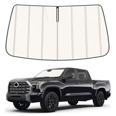Imagem de Para-brisa para Toyota Tundra 22-24, acessórios de viseira de janela frontal, design dobrável sanfonado bloqueia calor e raios UV mantêm o interior fresco e economizam espaço