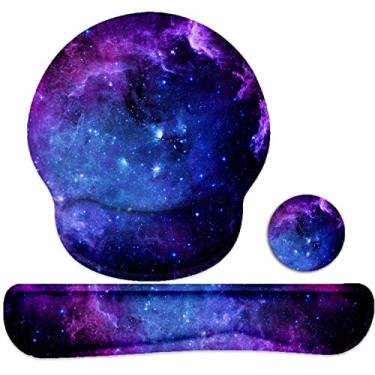 Imagem de Lateefah Mouse pad com descanso de pulso, mouse pad 3 em 1 para jogos, descanso de pulso para teclado, mouse ergonômico de espuma viscoelástica com suporte de pulso para teclado de computador