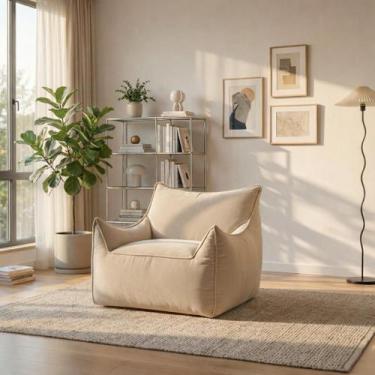 Imagem de Puff Poltrona Arya Design Moderno Em Tecido Premium Sofá Na Caixa, Lin