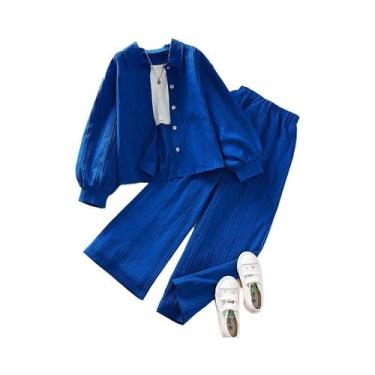 Imagem de Conjunto De Moda De Verão Para Meninas Com Camisa De Manga Longa Estil