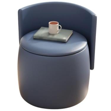 Imagem de Banqueta de pés para sala de estar banquinho compacto de maquiagem para quarto, banco de armazenamento portátil e útil, banco de lounge com encosto, várias cores disponíveis (cor: azul, tamanho: 36