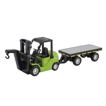 Imagem de Yunir Mini Empilhadeira RC, Brinquedo de Veículo de Engenharia de Liga Em Escala 1:64 Com Controle de Aplicativo Bluetooth e Trailer, para Jogos de Mesa (GREEN)