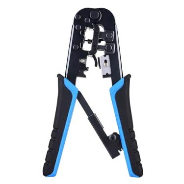 Imagem de Cable Matters – Ferramenta de crimpagem modular RJ45 (crimpador de Ethernet) com cortador e descascador de fios integrados – pacote com 10 conectores Cat6 RJ45 incluídos