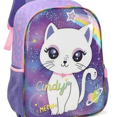 Imagem de Mochila De Costas Infantil Criança Escolar Feminina gatinha Cindy-Feminino