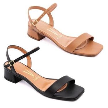 Imagem de Kit 2 Sandália Vizzano Feminina Salto Bloco Baixo Original-Feminino