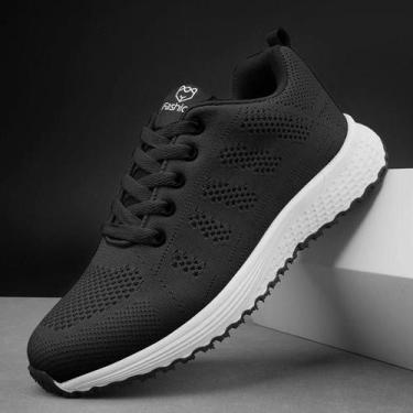 Imagem de Tênis Femininos Leves E Respiráveis De Malha, Casuais, Com Cadarço E C