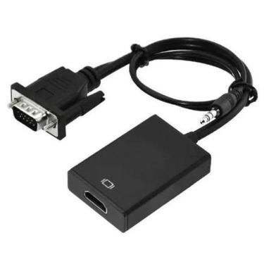 Imagem de Cabo Conversor Hdmi Femea Para Vga Macho 24cm Audio