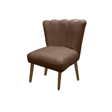 Imagem de Cadeira Pétala Flor Para Sala De Estar Penteadeira Salão Suede Cappuccino