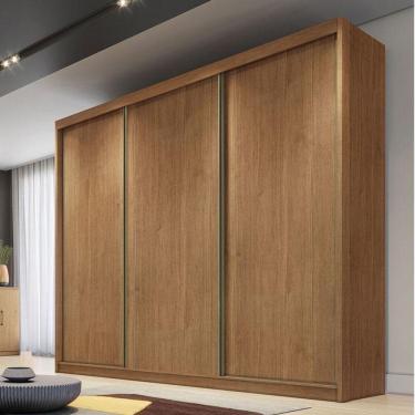 Imagem de Guarda Roupa Casal Ambiente Londres 3 Portas 4 Gavetas Cumaru 23 - Novo Horizonte